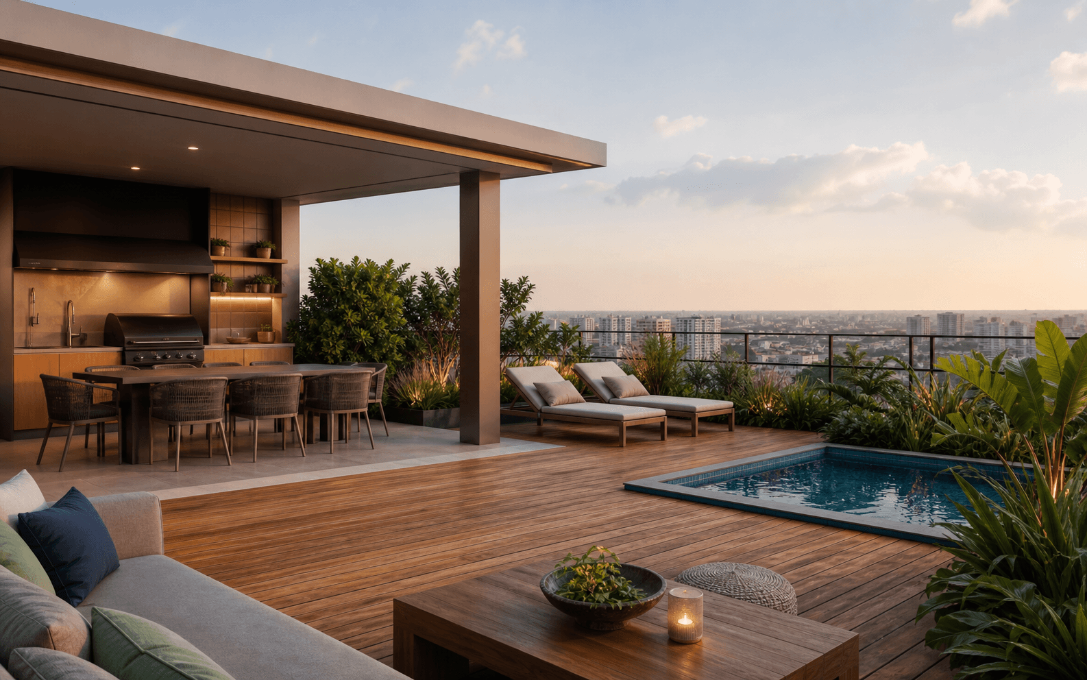 Terraço ilustrativo da Cobertura Horizonte